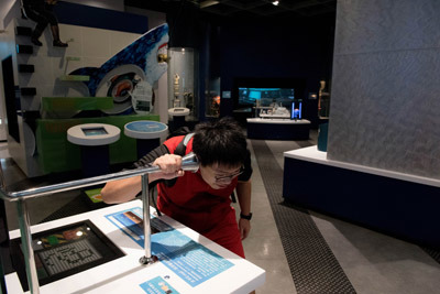 大葉大學生資系學生體驗海科館互動設施。大葉大學/提供