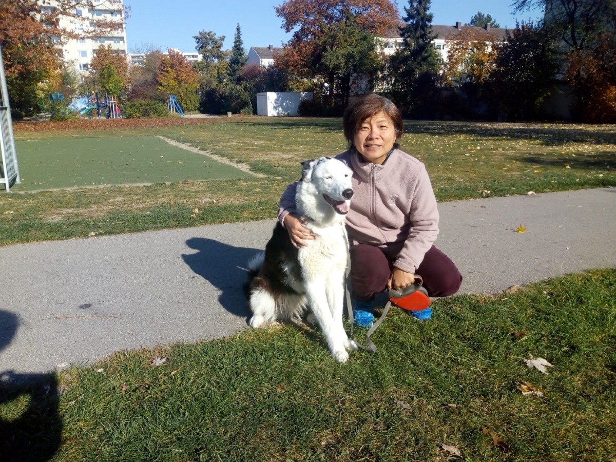 鄰居家收容所領養出來的狗。劉威良/提供