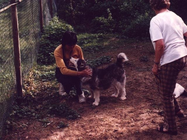 Woman 到彿萊堡的收容所， 德國友人羅欣Rössing女士去探視她。劉威良/提供