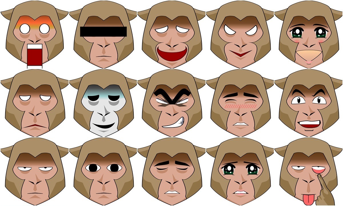 表情多變的吉祥物「負能量猴」。　2017動物行為暨生態研討會/提供