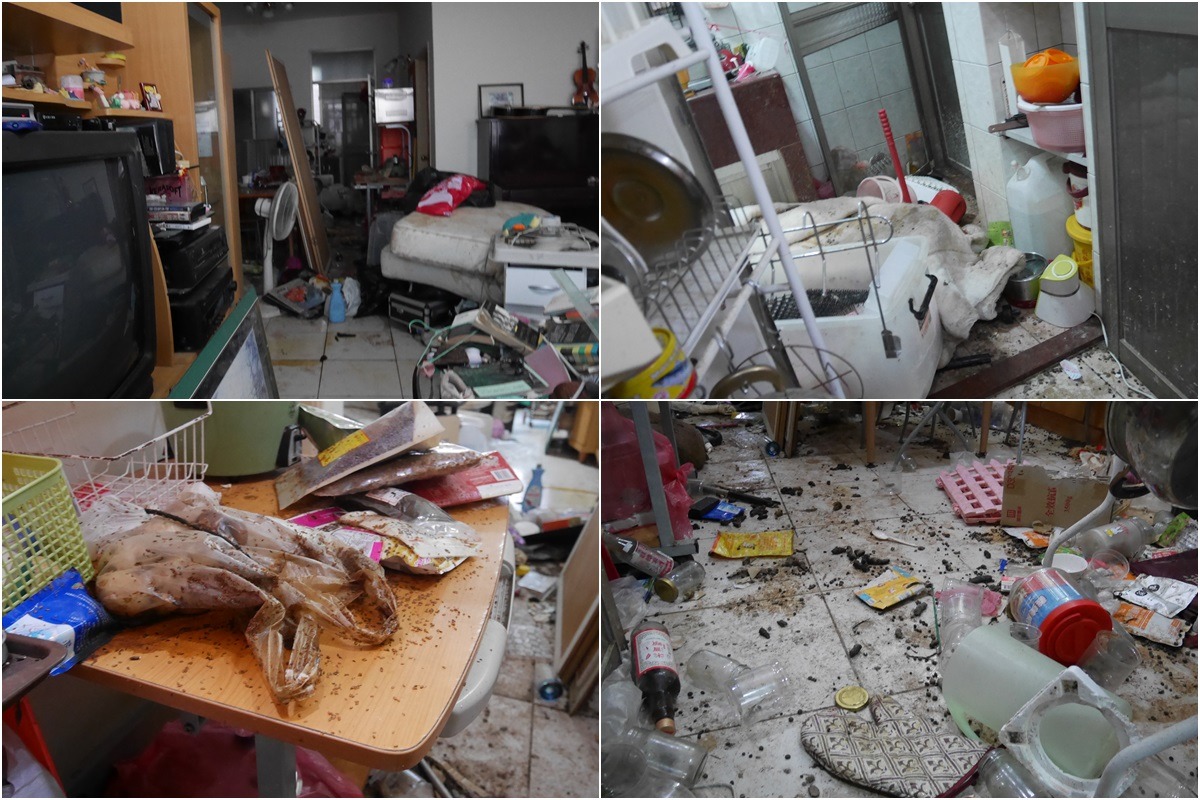 此案住家中髒亂不堪，滿是垃圾及動物糞便。　台灣愛兔協會/提供