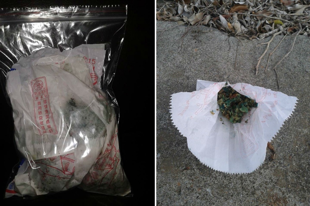 今年1月29日，汪先生和太太一早就撿到132包毒餌，展開調查的3年多來，不止狗被毒死，貓咪與松鼠都受害。　汪先生/提供