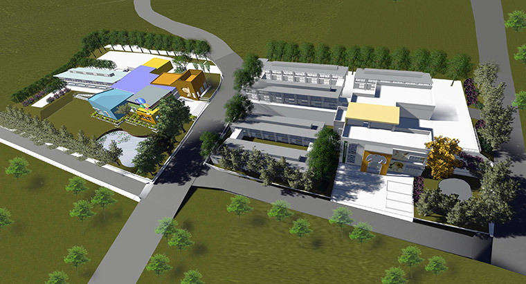 5月將完工的燕巢動物保護關愛園區分為開放區（左）與行政區（右）。　取自高雄市政府新建工程處