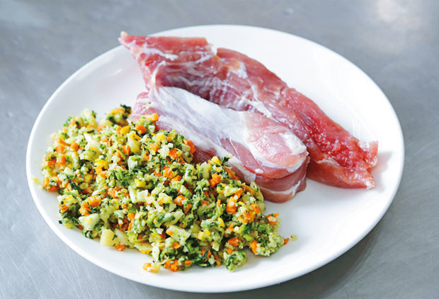 Denver為毛小孩設計的菜單，含有一種肉類與八種蔬菜。　圖片來源：王士豪 