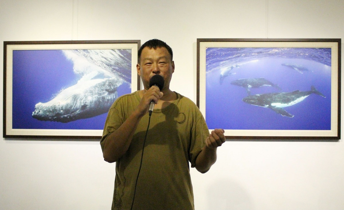 金磊拍攝鯨豚14年，近年來致力於水下攝影，是台灣鯨豚水下攝影第一人。　李娉婷/攝