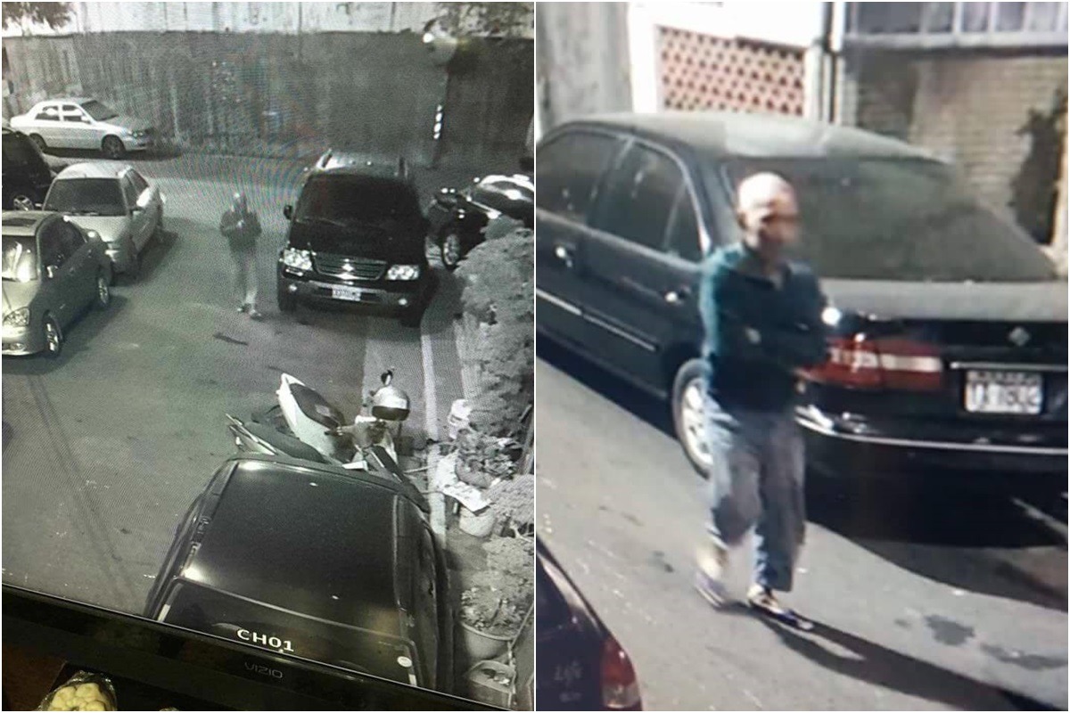 監視器拍到的毒狗嫌疑人。　飼主林先生/提供