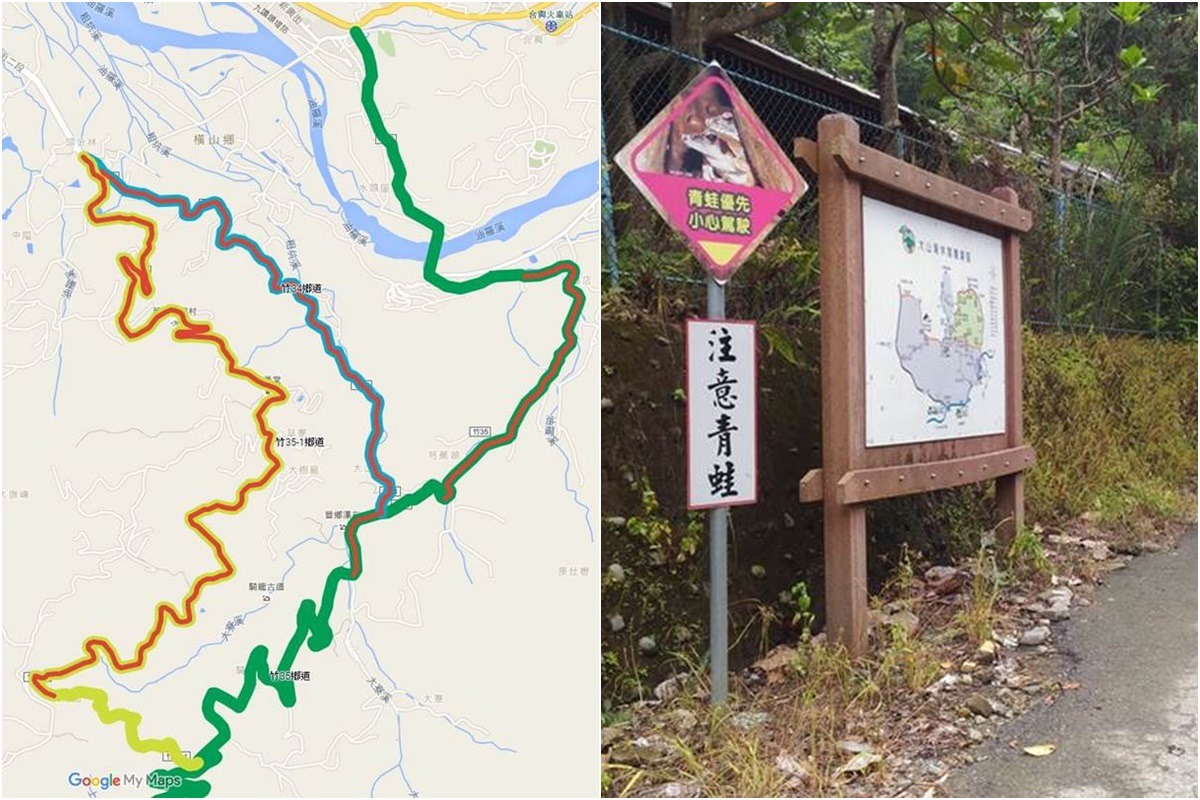 3條被噴灑除草劑的路段（竹35,0K～11K，竹34,0K～3K，竹35-1,0K～7.5K）　荒野保護協會/提供