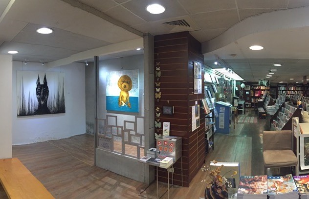 4幅畫作在雅典書店展出。 李燰崴/提供