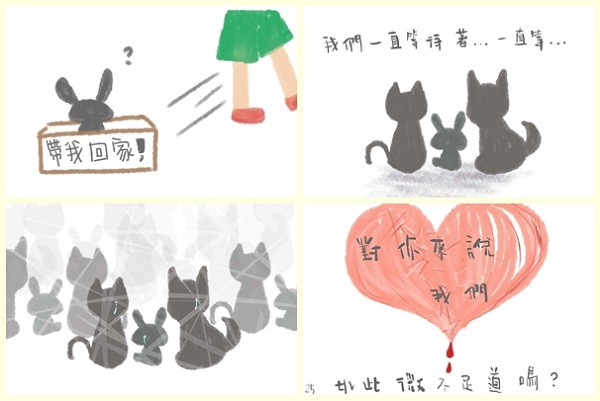 顧珮蓁將流浪動物的心聲畫成一本書。 顧珮蓁/提供