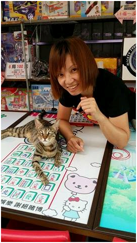 老闆娘家裡也養貓，對花花視如己出，互動間洋溢信任和親暱。瑭芯/攝