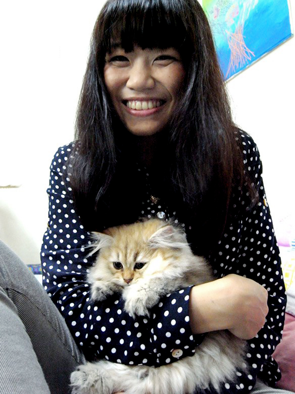 跟貓咪有緣的花花。花花/提供