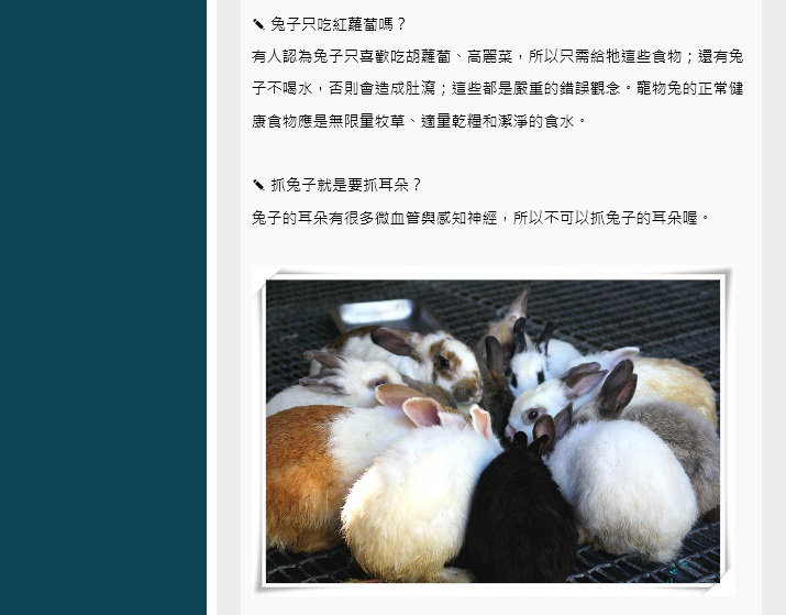 兔子至少吃的到牧草的觀光農場。 取自淨園農場官網。