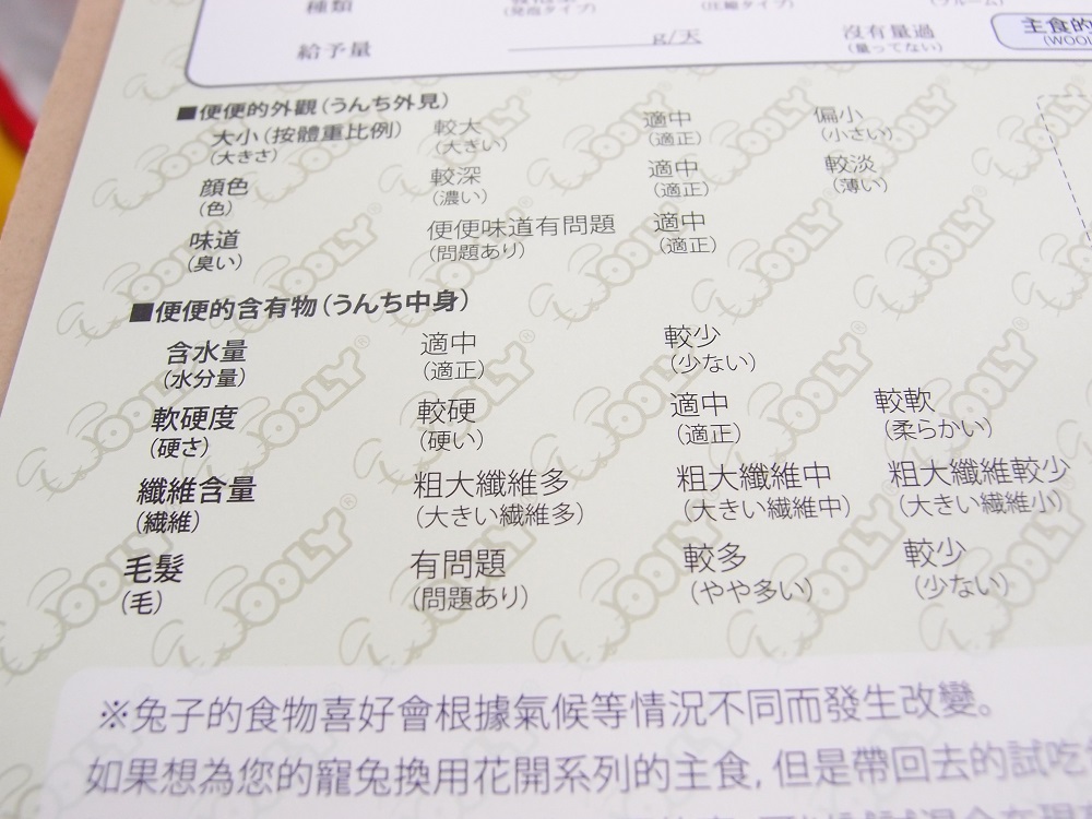 兔子的便便健診單。 李佳殷/攝