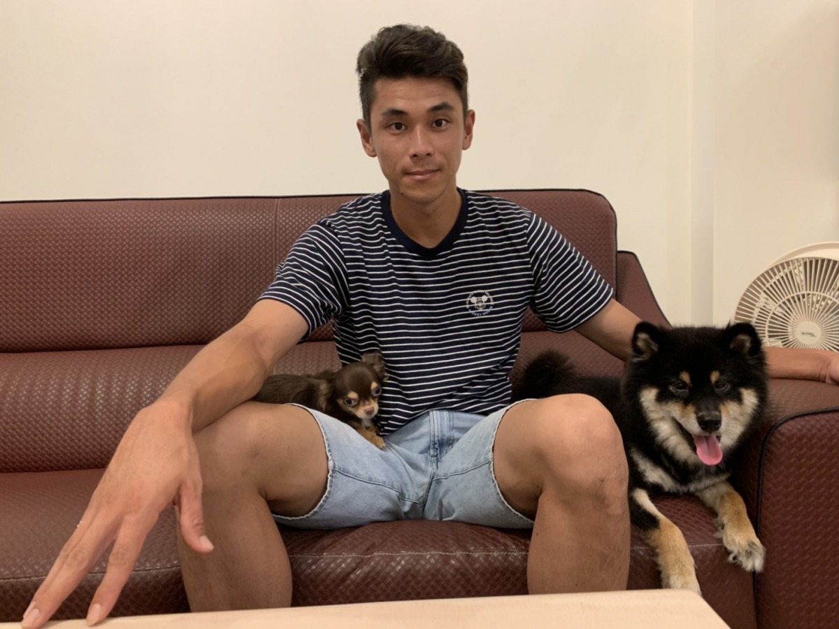 方昶詠家中現在養的黑柴和長毛吉娃娃。　方昶詠/提供