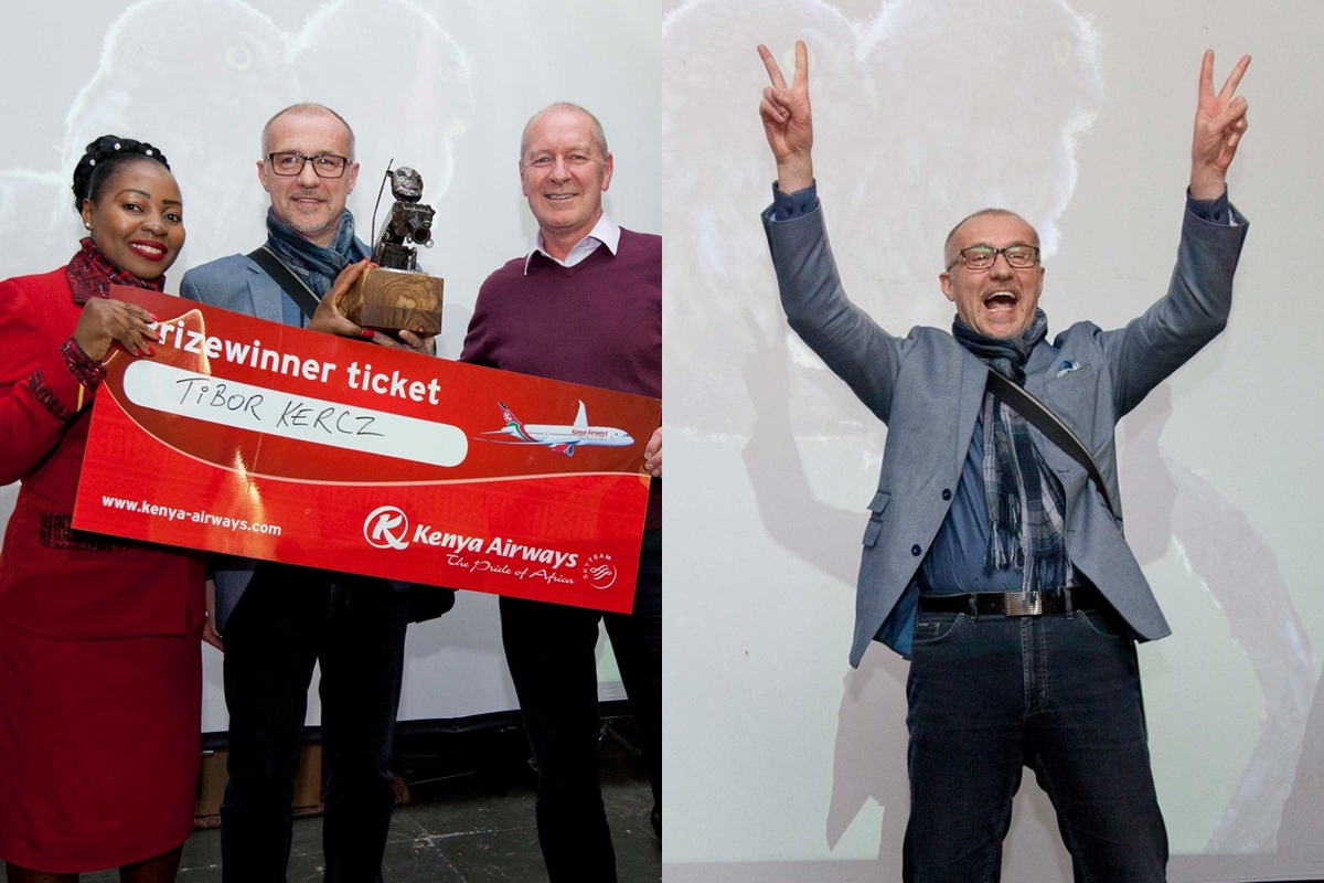 總冠軍Tibor Kercz獲得肯亞機票。　取自Comedy Wildlife Photography Awards