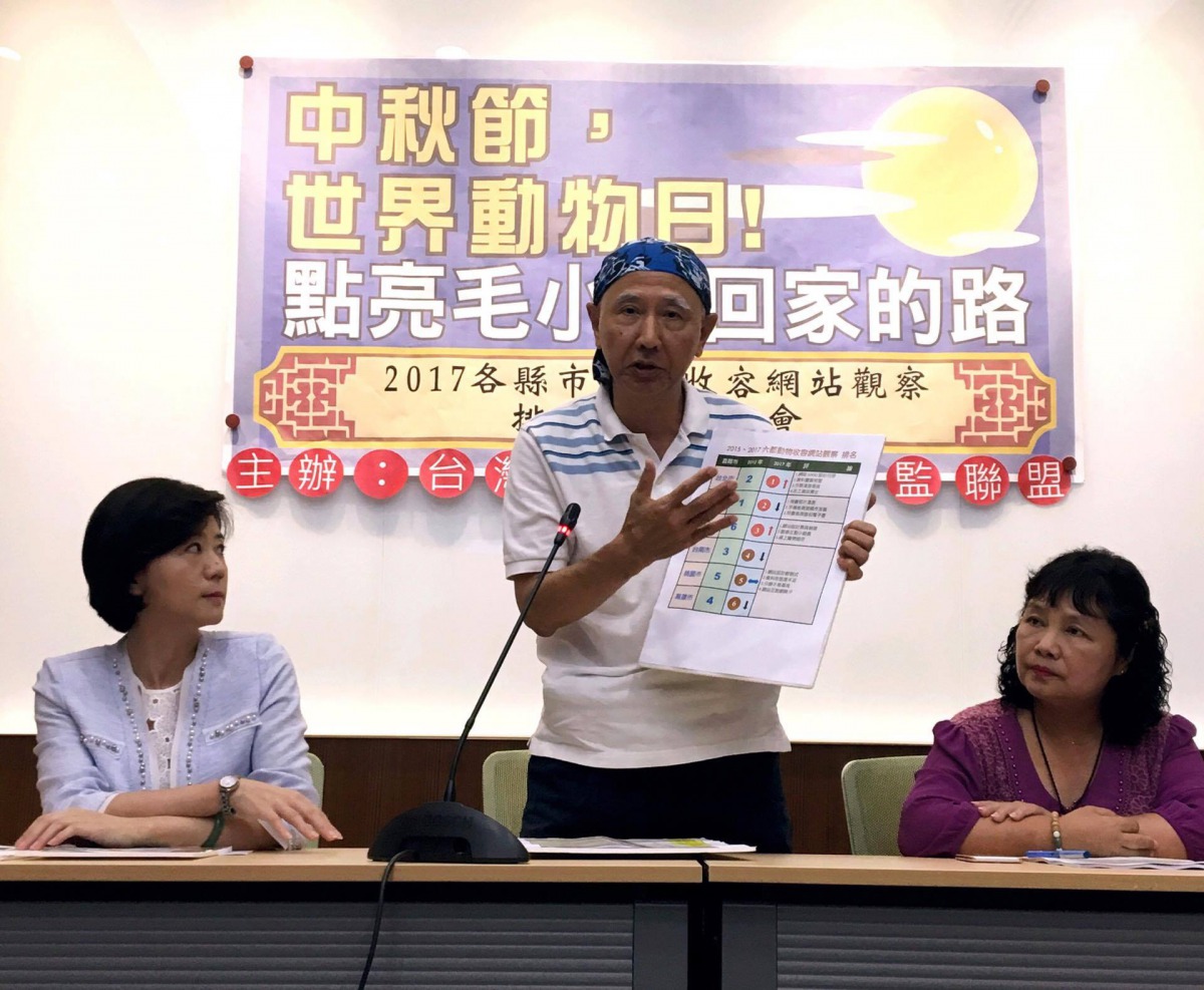 動物保護行政監督聯盟公布今年度各地方政府動物收容網站評比結果。台灣動物保護行政監督聯盟/提供