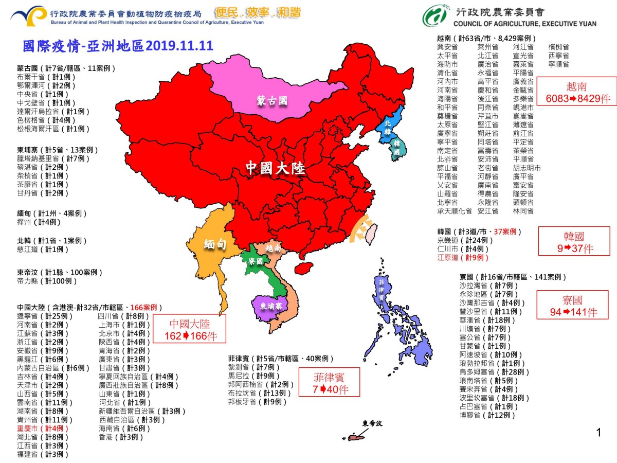 亞洲地區非洲豬瘟疫情持續蔓延,台灣也因此深陷高風險之中。防檢局/提供
