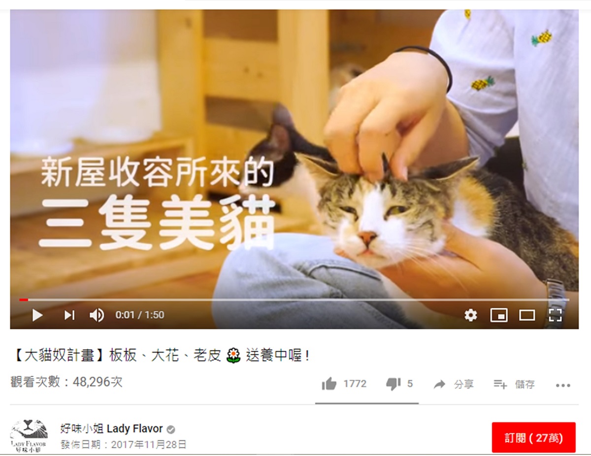 也有許多Youtuber利用自己的影響力分享知識、公益，為社會帶來正向的影響力。翻攝自Youtube「好味小姐 Lady Flavor」頻道