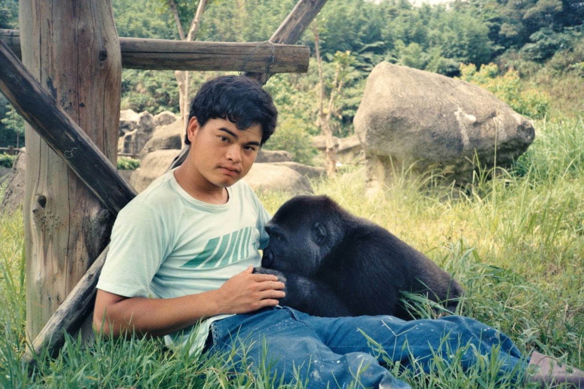 「寶寶」有時會賴在保育員身上撒嬌討抱抱。台北市立動物園/提供