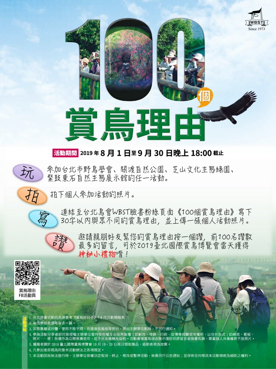 100個賞鳥理由募集中。台北鳥會/提供