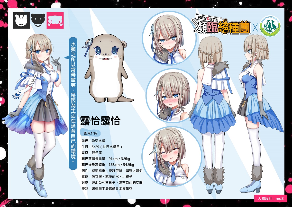 歐亞水獺曾經遍及全台，如今指剩下金門有穩定族群，因此水獺少女「露恰露恰」的夢想就是讓台灣本島也適合水獺生存。春魚工作室/提供