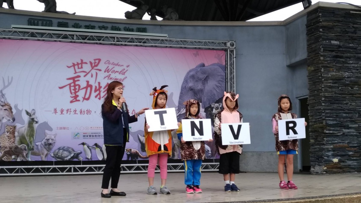 台北市動保處處長宋念潔也到場宣導TNVR(捕捉、結紮、施打疫苗、回置)的觀念。台北市立動物園/提供