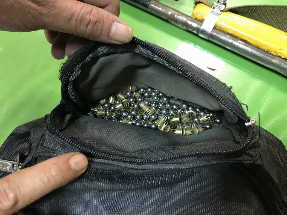 查獲鋼珠子彈一批。苗栗縣警察局頭份分局/提供