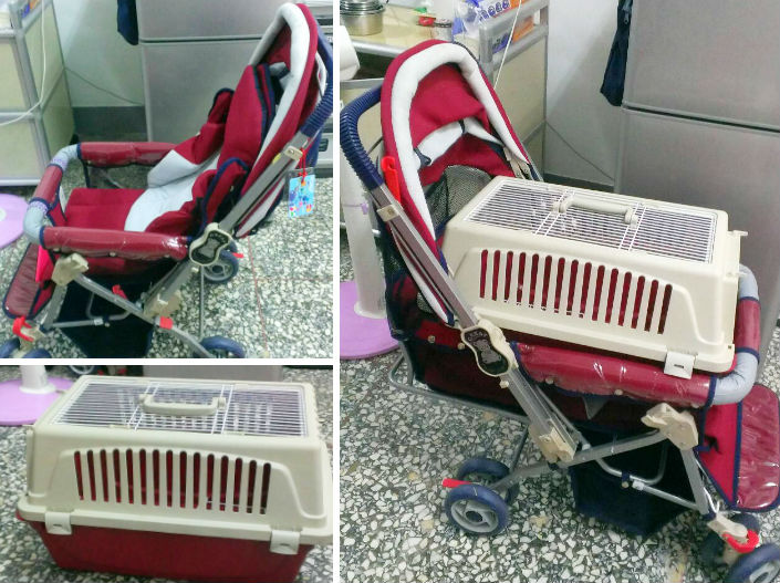 寵物推車附外出籠。
