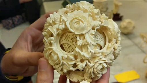 楊姓男子供稱在日本買這些藝術品並不知道會是象牙。 台北關/提供