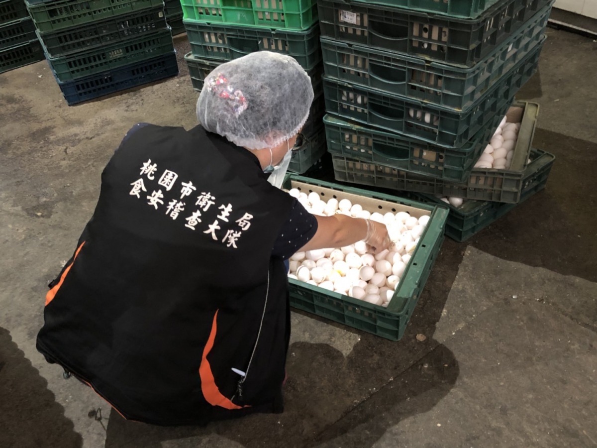 桃園市衛生局於元山蛋品公司工廠內查獲大量變質蛋。 桃園市衛生局/提供