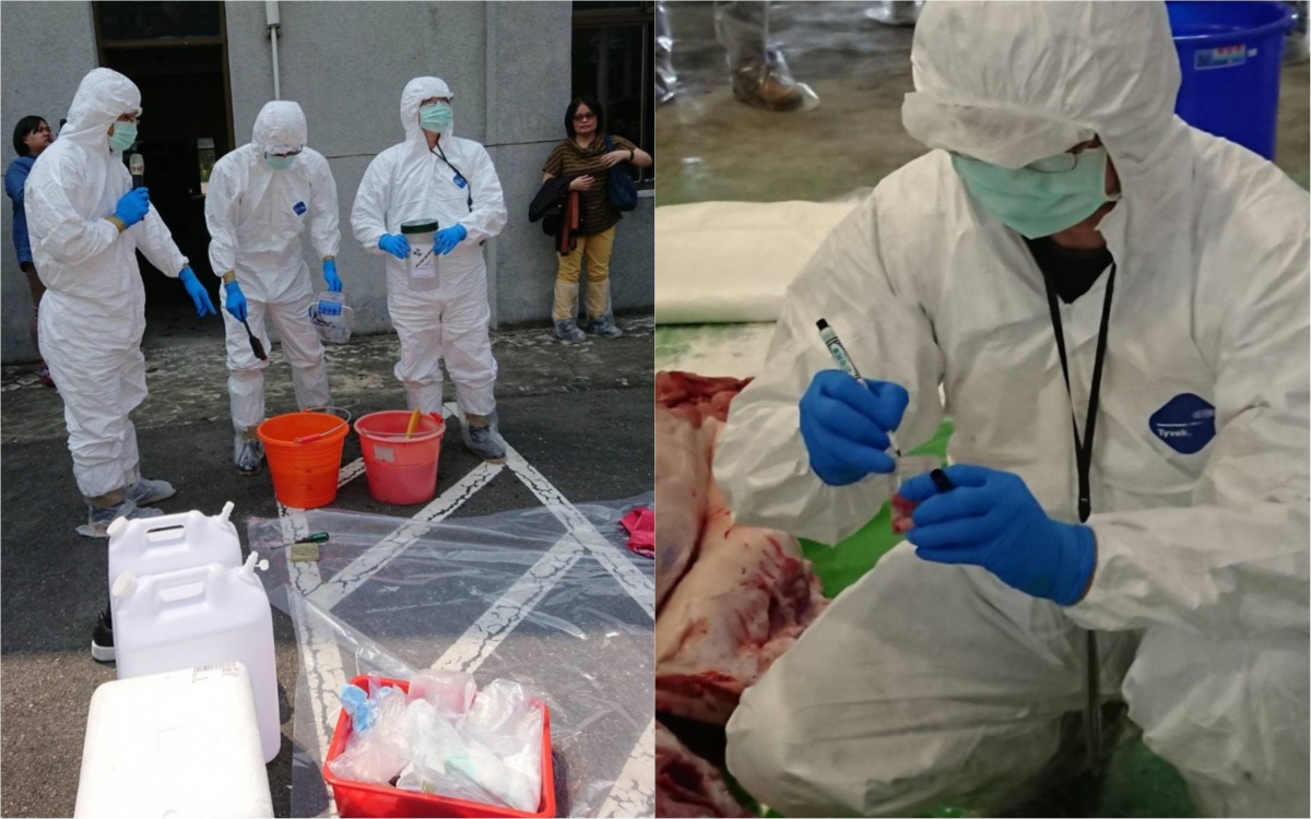 農委會與全台防疫機關共同參與演練，熟悉防疫工作執行方式及流程。 防檢局/提供