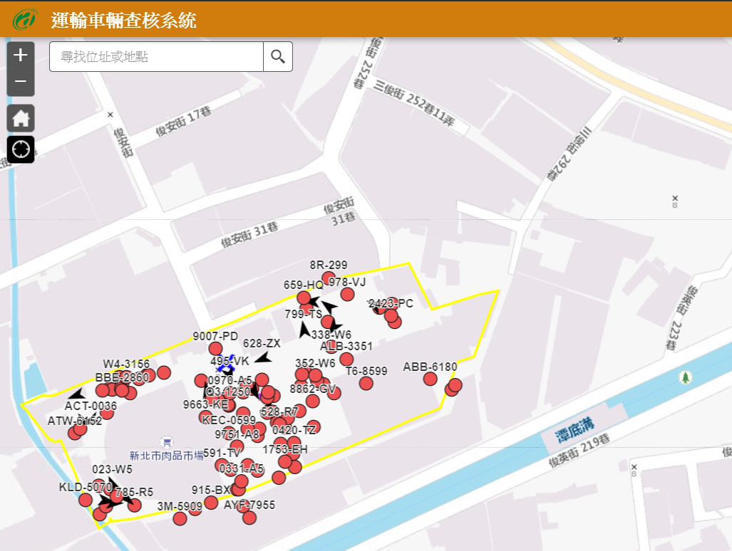 已安裝GPS的車輛不論是行徑路線或停車位置都可透過系統即時查詢。 新北市動保處/提供