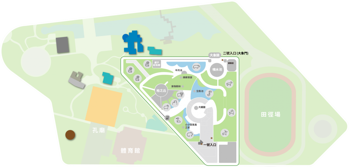 新竹動物園各區域地圖。 取自/新竹市動物園 