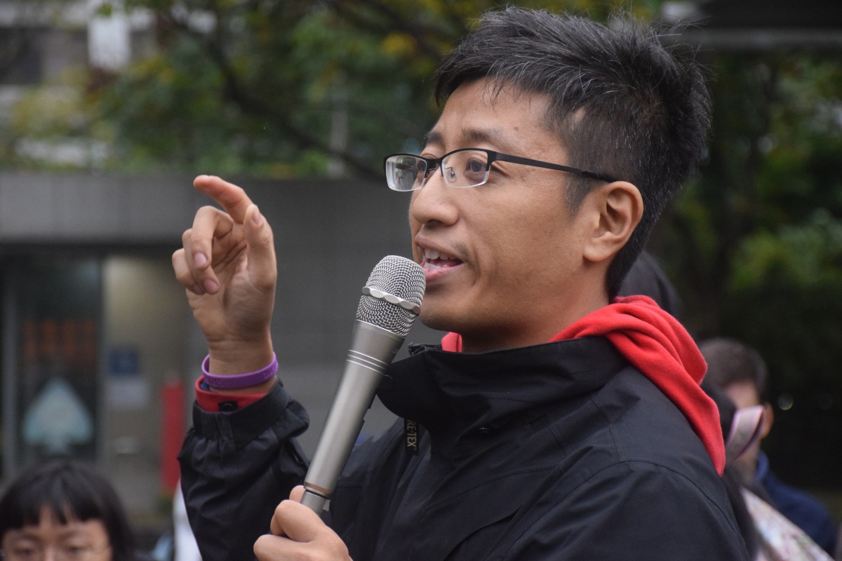 「為愛發聲-動物權遊行」發起人吳智輝表示希望動物權可以讓更多人知道。 姚崇仁/攝