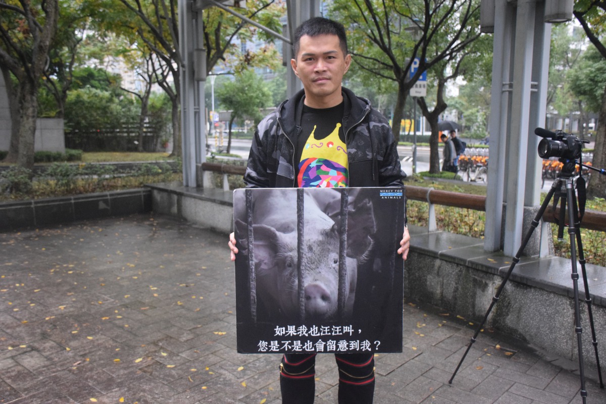 歌手大支也到場支持動物權遊行。 姚崇仁/攝