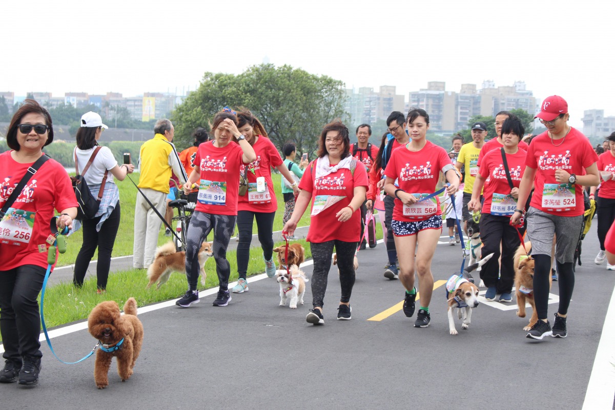 毛小孩路跑活動的3K休閒組。 姚崇仁/攝